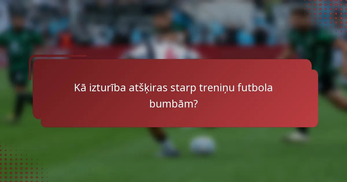 Kā izturība atšķiras starp treniņu futbola bumbām?