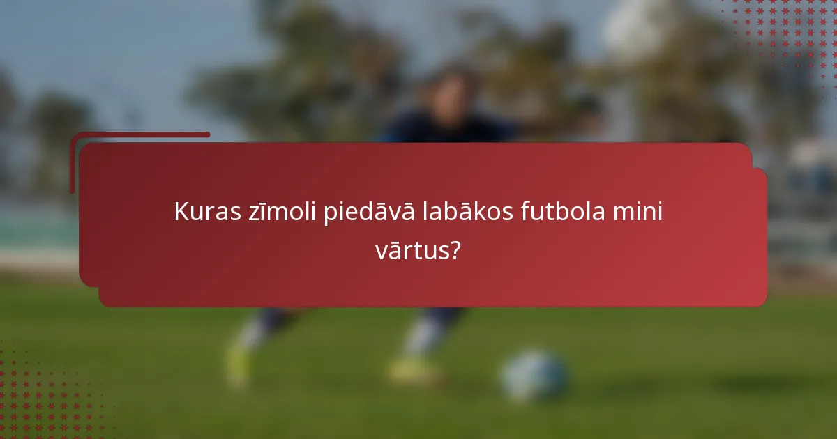 Kuras zīmoli piedāvā labākos futbola mini vārtus?