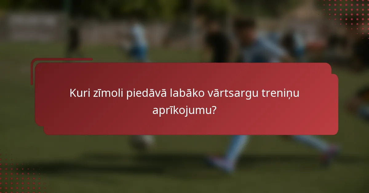 Kuri zīmoli piedāvā labāko vārtsargu treniņu aprīkojumu?