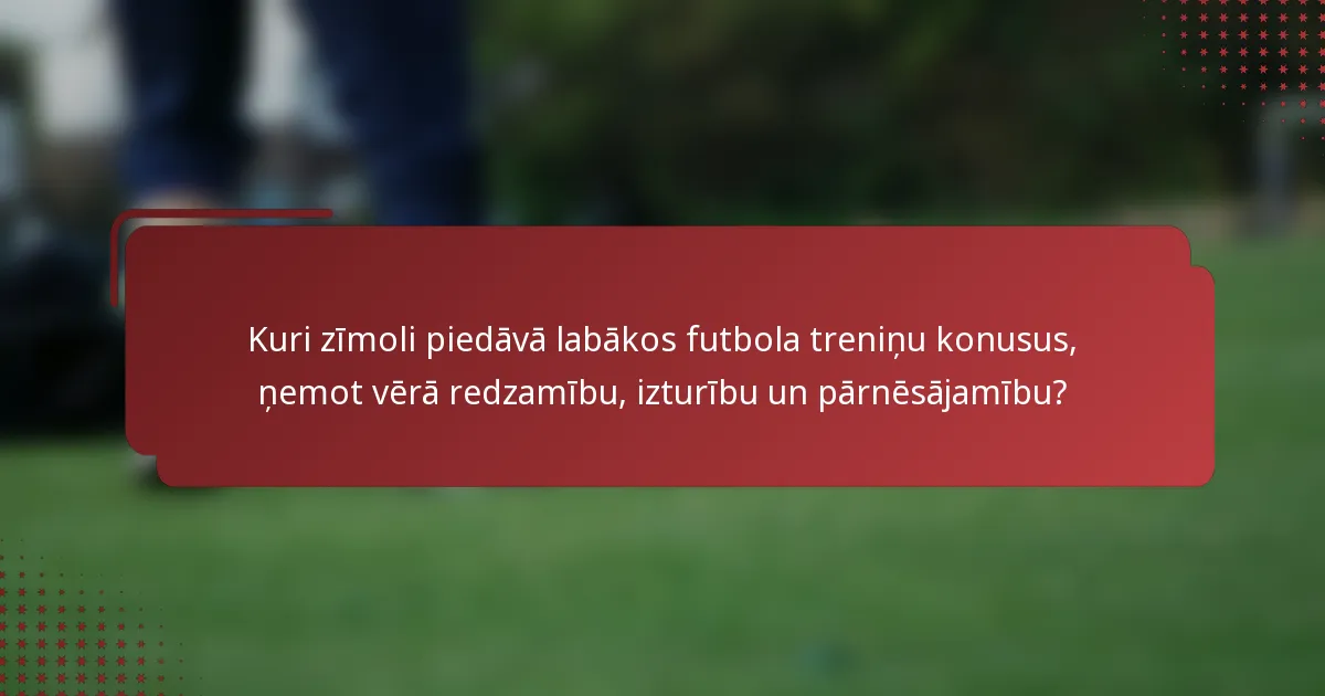 Kuri zīmoli piedāvā labākos futbola treniņu konusus, ņemot vērā redzamību, izturību un pārnēsājamību?